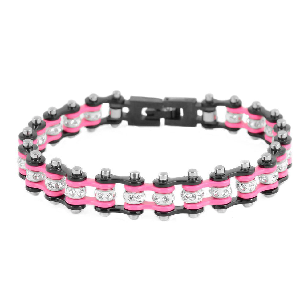 3/8" Wide Stainless Steel Motorcycle Bike Chain Bracelet
