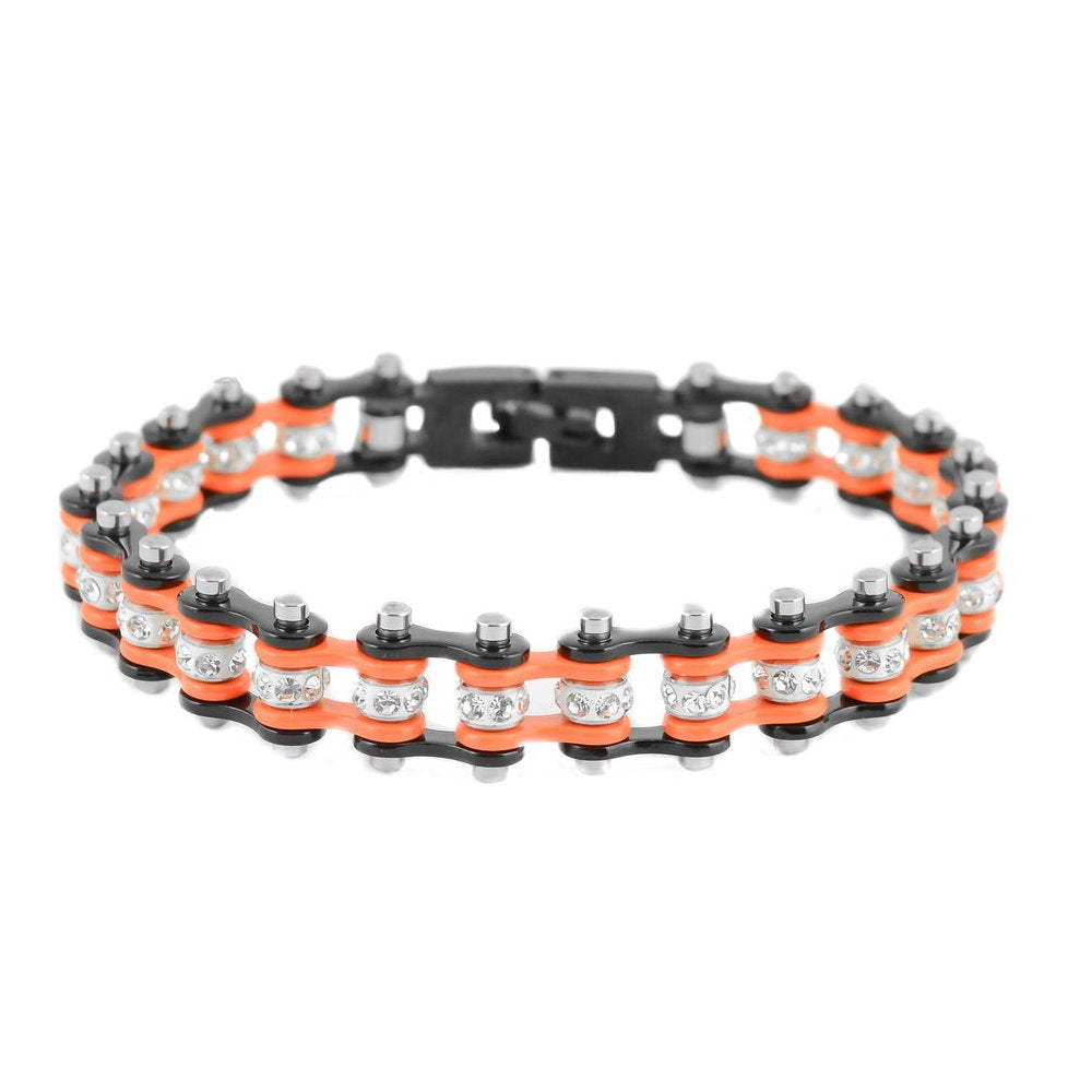 3/8" Wide Stainless Steel Motorcycle Bike Chain Bracelet