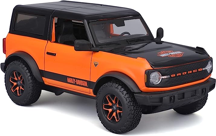 1:24 2021 Ford Bronco Badlands Black/Orange Harley Davidson 32272 Diecast