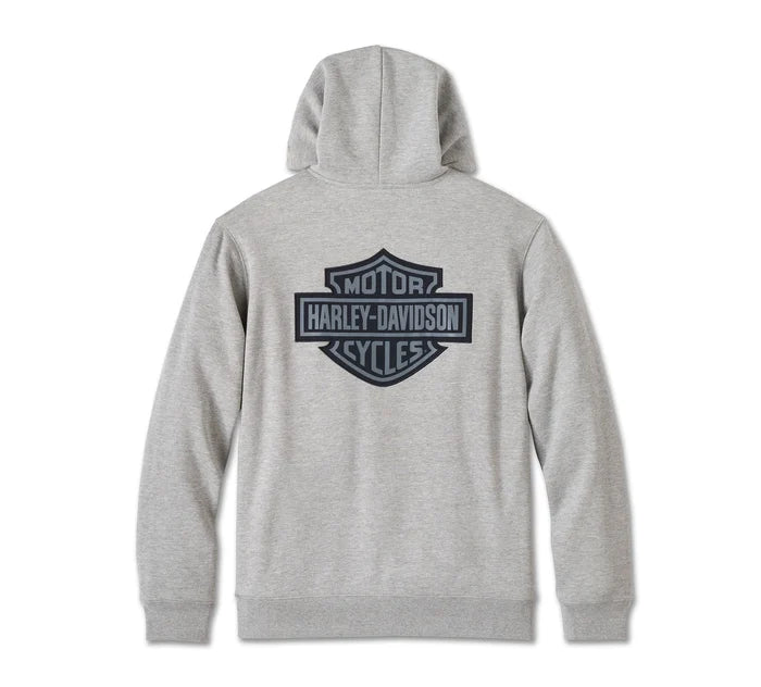 Men's Bar & Shield Plaid Lined Zip-Up Hoodie - Grey Heather 96009-25VM/000M