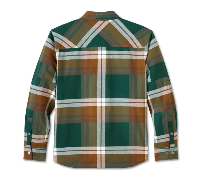 In Between The Line Shirt Jacket - Plaid - Java & Rainforest 96038-25VM