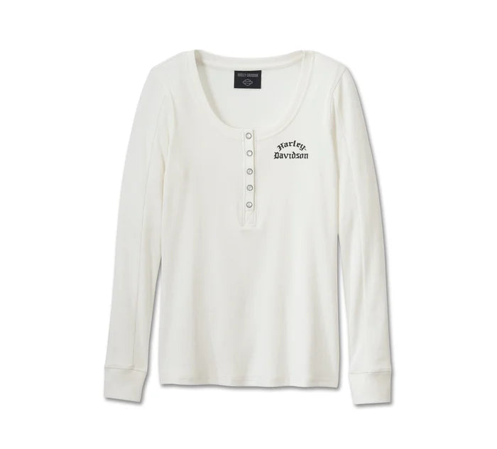 Women's Timeless Long Sleeve Henley - Cloud Dancer