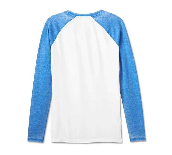 Women's Burnout Raglan Top - Colorblocked - Bright White (96495-24VW/000S)