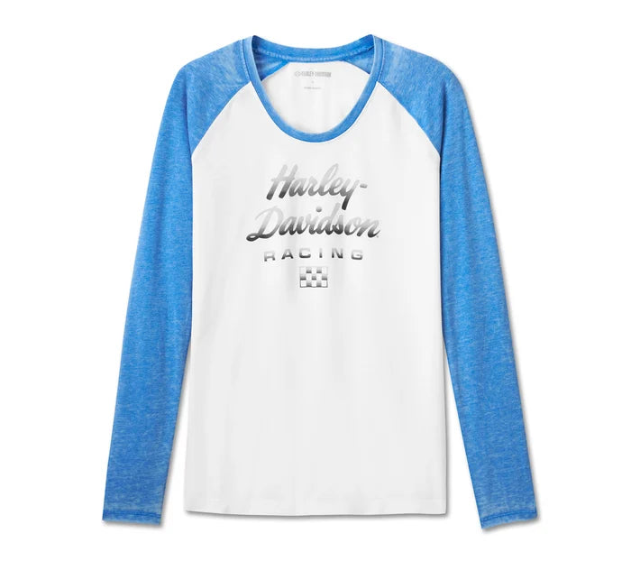 Women's Burnout Raglan Top - Colorblocked - Bright White (96495-24VW/000S)