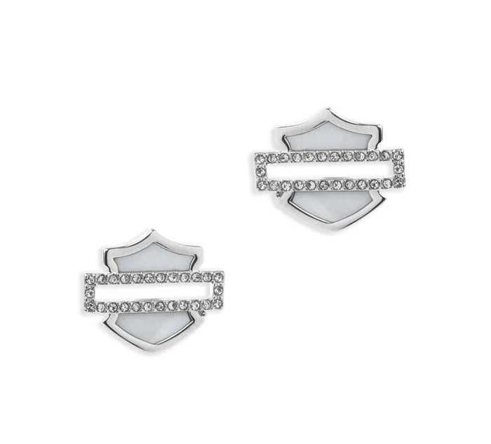 Mother of Pearl Bar &Shield Stud Earrings