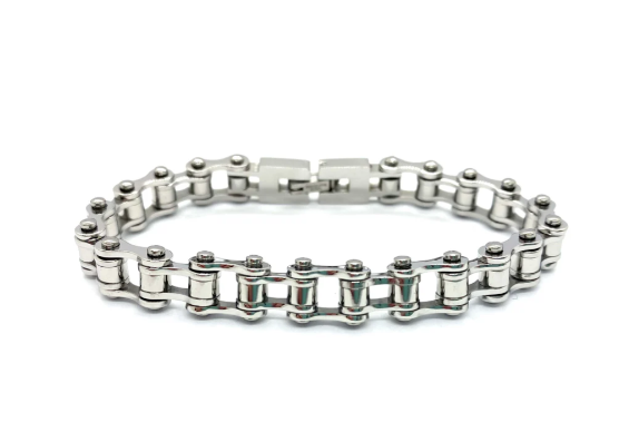 3/8" Wide Stainless Steel Motorcycle Bike Chain Bracelet