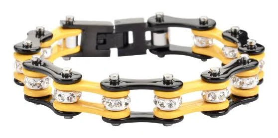 3/8" Wide Stainless Steel Motorcycle Bike Chain Bracelet
