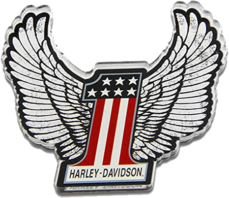 HARLEY DAVIDSON MOTOR CYCLE GRAY ORANGE WING PATCH