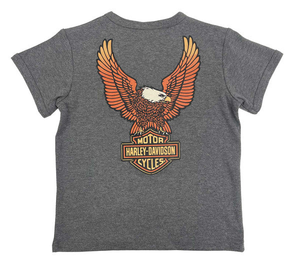 Harley-Davidson® Big Boys' Eagle Knit Button Henley Short Sleeve Shirt, (6/7T)