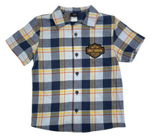 Harley-Davidson® Little Boys' Bar & Shield Logo Plaid Short Sleeve Toddler Shirt