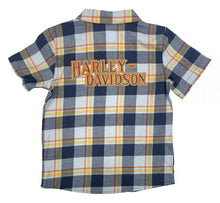 Harley-Davidson® Little Boys' Bar & Shield Logo Plaid Short Sleeve Toddler Shirt