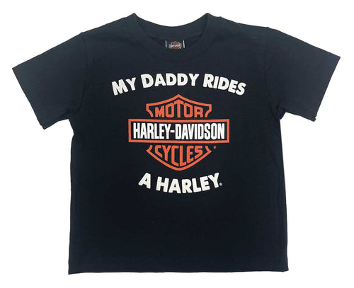 Harley-Davidson® Little Boys' My Daddy Rides a Harley Short Sleeve Tee, Black