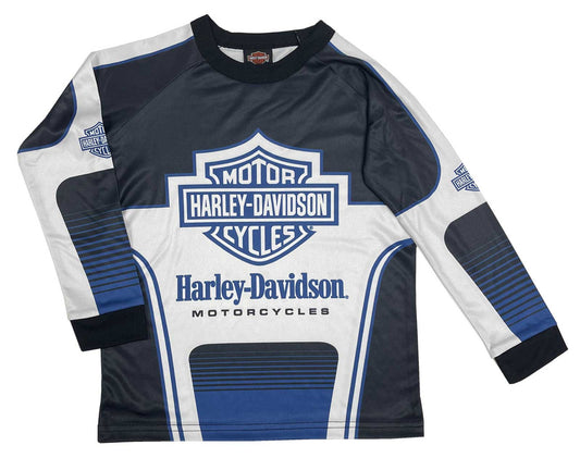 Harley-Davidson® Big Boys' B&S Logo Racer Performance Mesh Long Sleeve Top