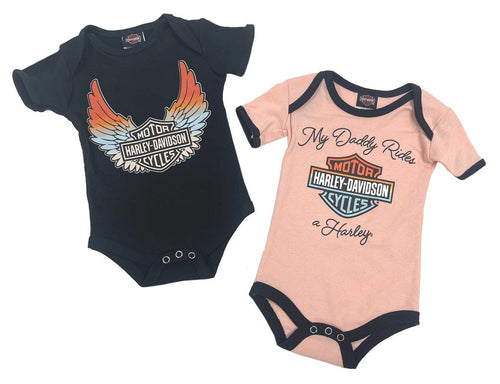 Harley-Davidson® Baby Girls B&S Logo & My Daddy Rides a Harley Creeper Set