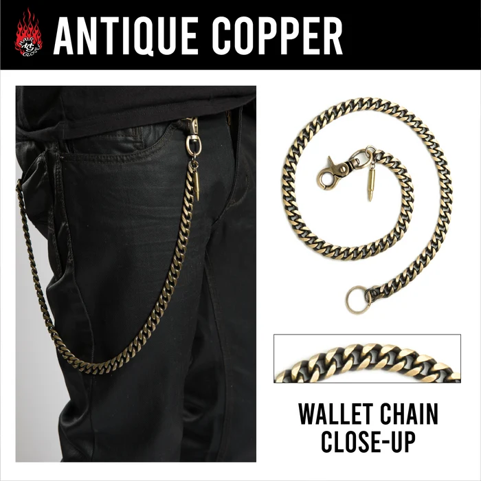 20" Heavy Antique Copper Finish Wallet Chain