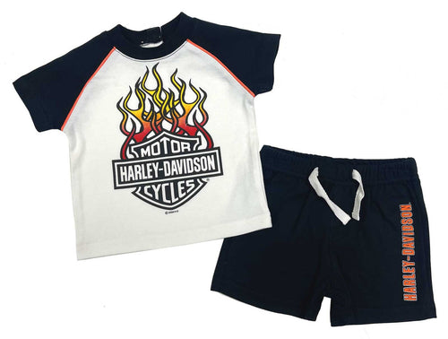 Harley-Davidson® Little Boys' 2-Piece Infant Knit Raglan T-Shirt & Shorts Set