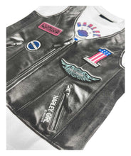 Harley-Davidson® Baby Girls' Faux Leather Vest Short Sleeve Creeper - White
