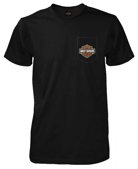 Harley-Davidson® Men's Bar & Shield Logo Chest Pocket Short Sleeve T-Shirt, Black