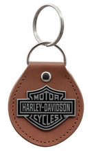 Harley-Davidson® Classic Bar & Shield Logo Vinyl Fob Key Chain - Brown & Silver