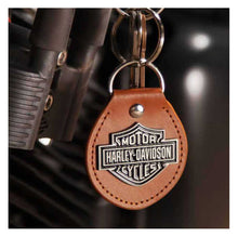 Harley-Davidson® Classic Bar & Shield Logo Vinyl Fob Key Chain - Brown & Silver