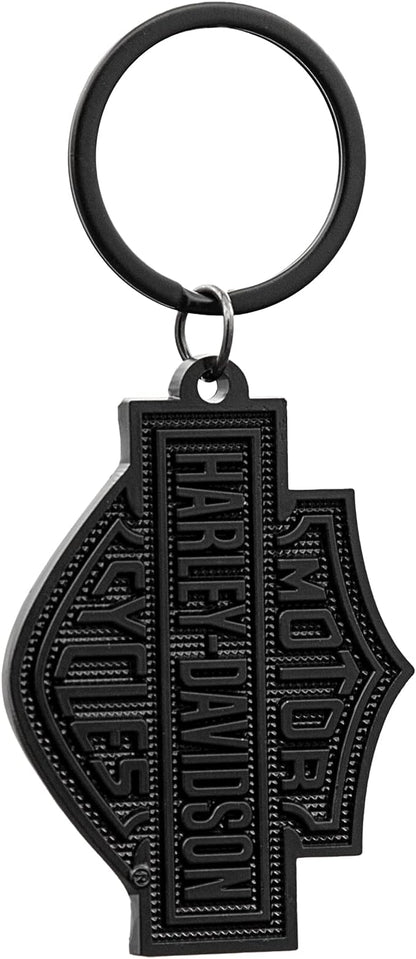 Harley-Davidson Bar and Shield over Knurled Black Background Key Chain