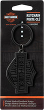 Harley-Davidson Bar and Shield over Knurled Black Background Key Chain