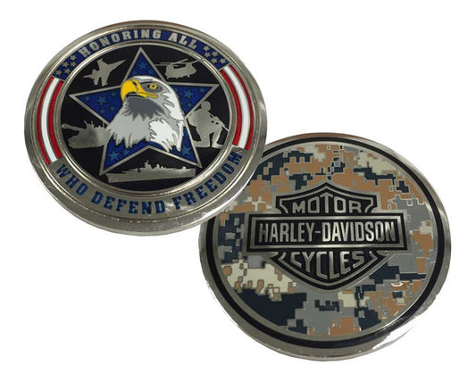 Harley-Davidson® Honoring Freedom Military Challenge Coin, Silver