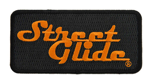 Harley-Davidson® 4 in Embroidered Street Glide Emblem Sew-On Patch - Black/Orange