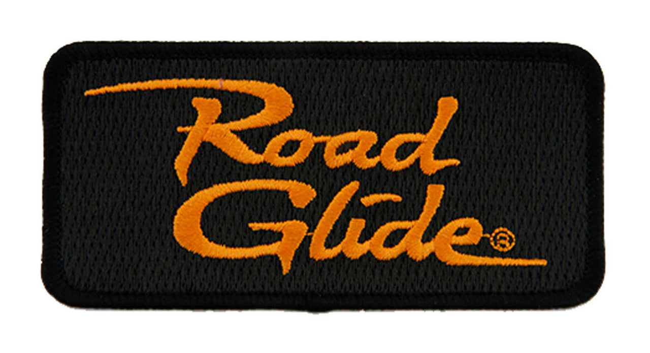 Harley-Davidson® 4 in Embroidered Road Glide Emblem Sew-On Patch - Black/Orange