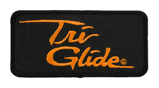 Harley-Davidson® 4 in Embroidered Tri Glide Emblem Sew-On Patch - Black/Orange
