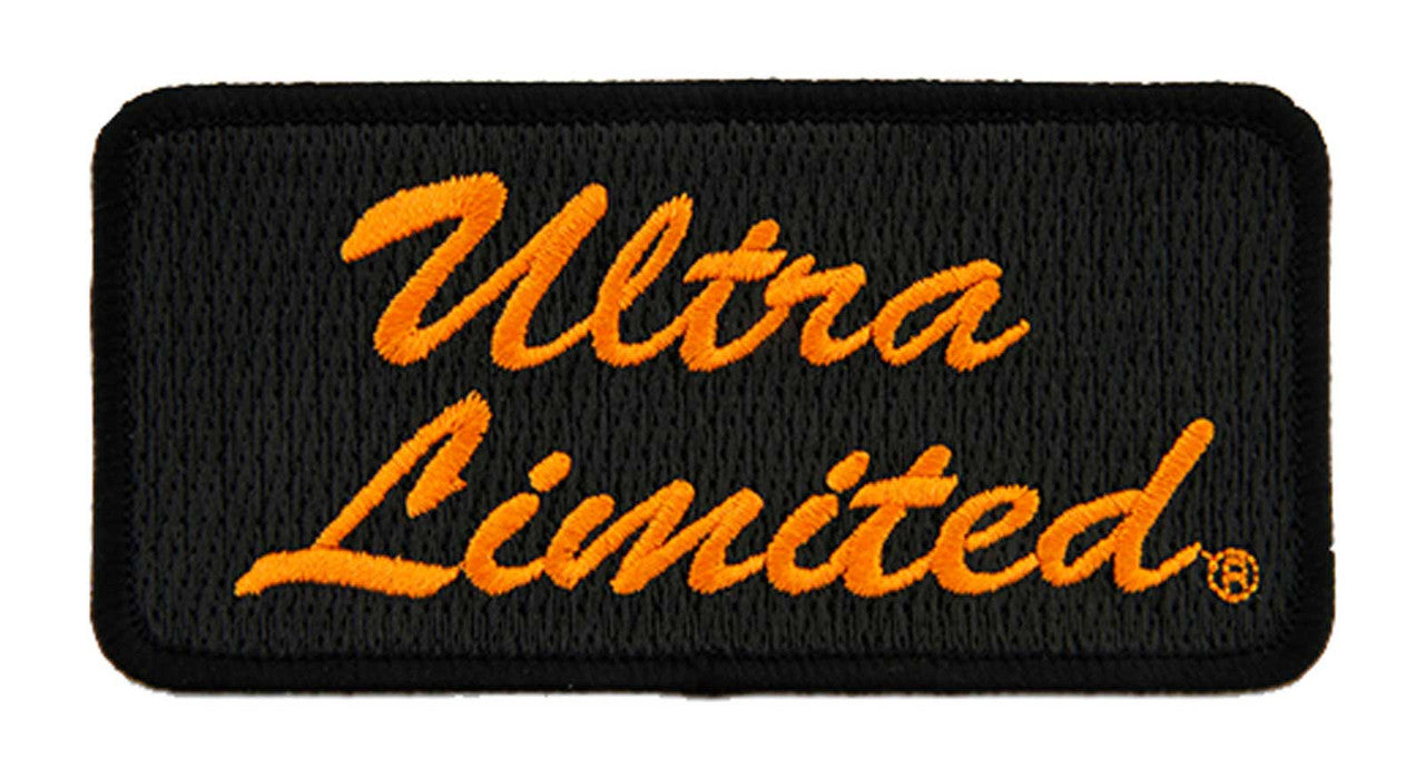 Harley-Davidson® 4in Embroidered Ultra Limited Emblem Sew-On Patch - Black/Orange