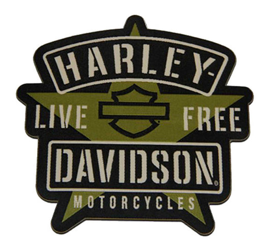 Harley-Davidson® 4.5in. Woven H-D Military Star Emblem Sew-On Patch - Green/Black