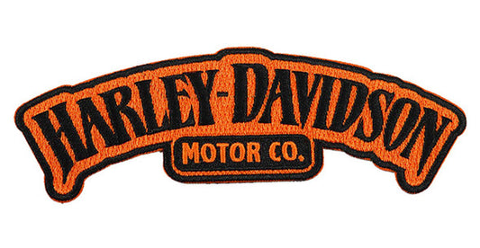 Harley-Davidson® 6 in. Embroidered Haunted Harley Emblem Sew-On Patch - Orange