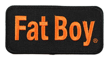 Harley-Davidson® 4 in. Embroidered Fat Boy Emblem Sew-On Patch - Black/Orange