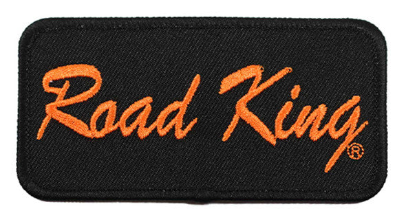 Harley-Davidson® 4 in. Embroidered Road King Emblem Sew-On Patch - Black/Orange