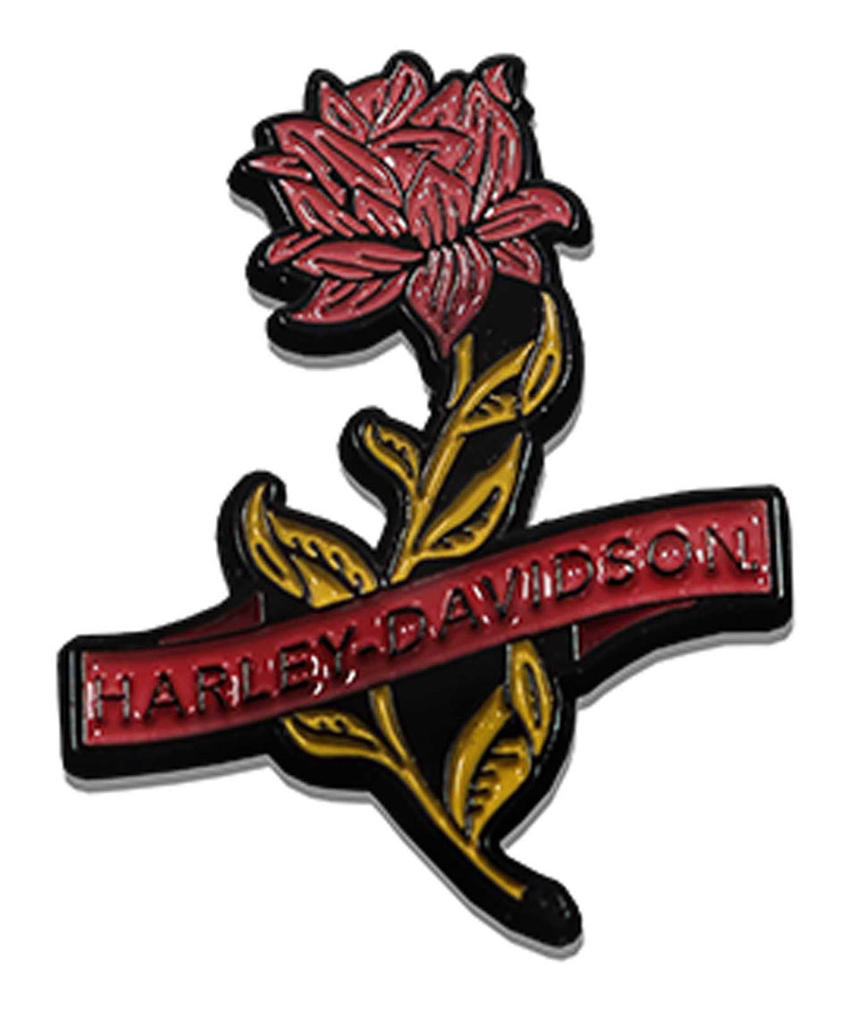 Harley-Davidson® 1.25 inch. Dark Bloom H-D Metal Pin, Gloss Black/Purple Finish