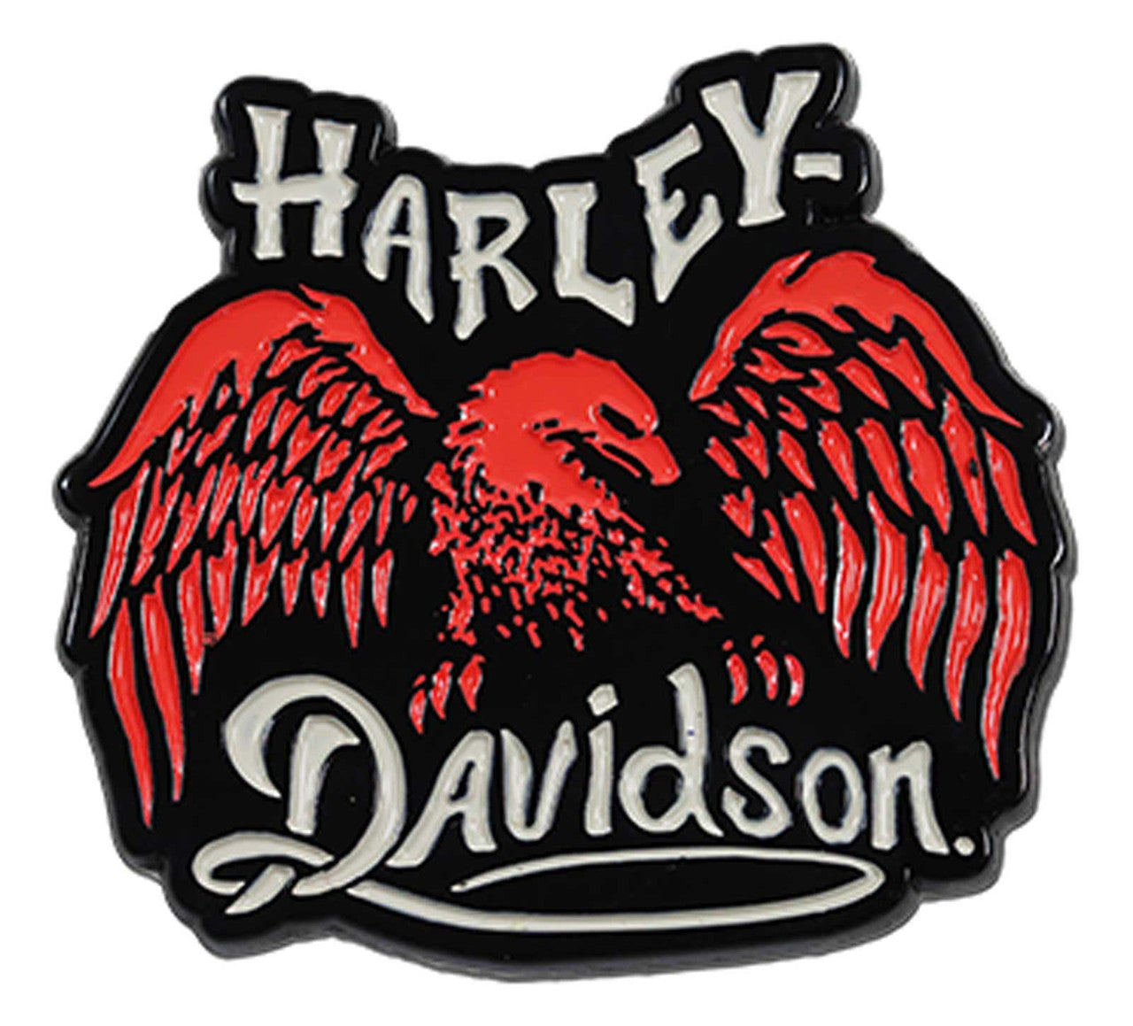 Harley-Davidson® 1.5 inch. Dark Wing Eagle Metal Pin, Gloss Black/Pink Finish