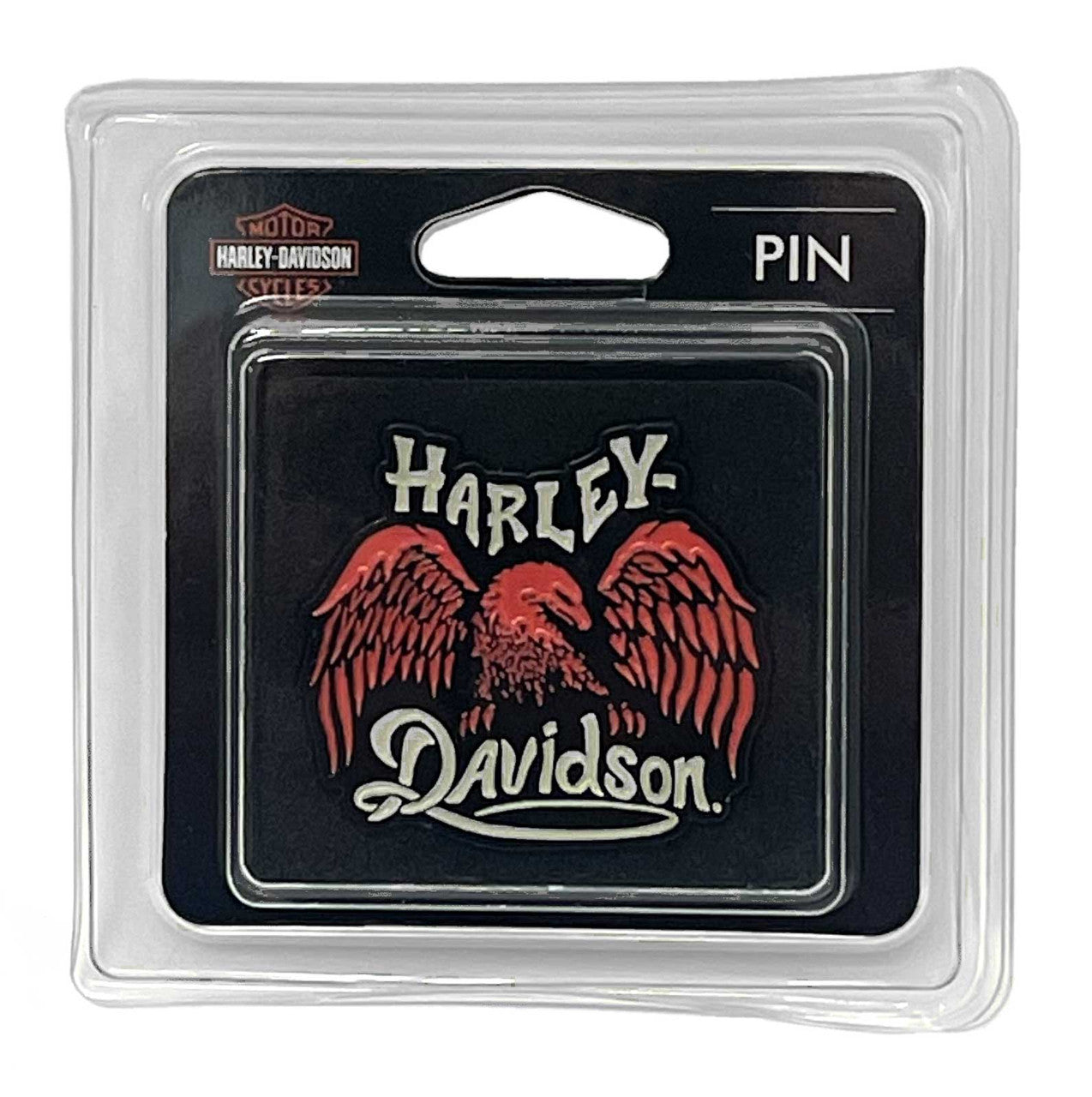 Harley-Davidson® 1.5 inch. Dark Wing Eagle Metal Pin, Gloss Black/Pink Finish