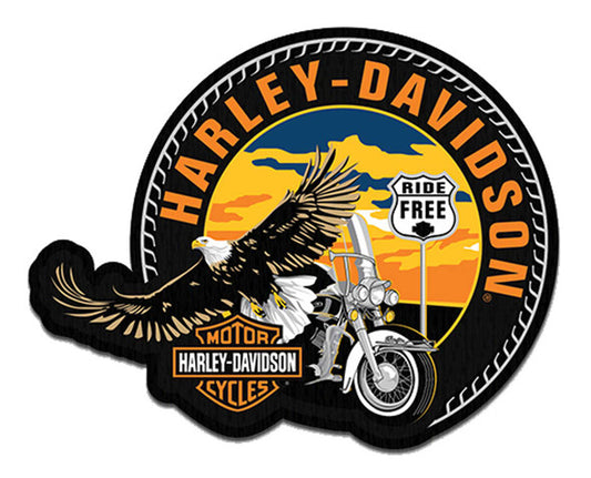 Harley-Davidson® 4 in. Embroidered Globetrotter Emblem Sew-On Patch