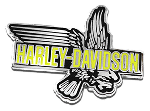 Harley-Davidson® 1.5 inch. Plunge Eagle H-D Text Metal Pin, Silver Finish