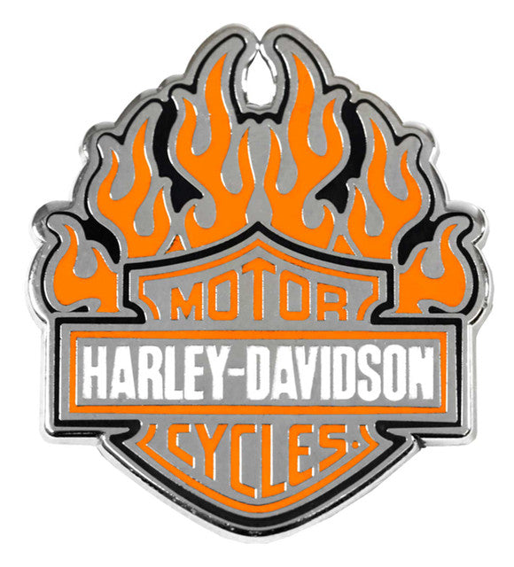 Harley-Davidson® 1.25 inch. Fire Starter Bar & Shield Metal Pin, Silver Finish