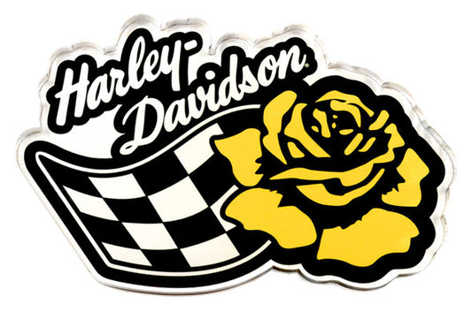 Harley-Davidson® Amber Rose Racing Hard Acrylic Magnet - 4 x 2.75 inches