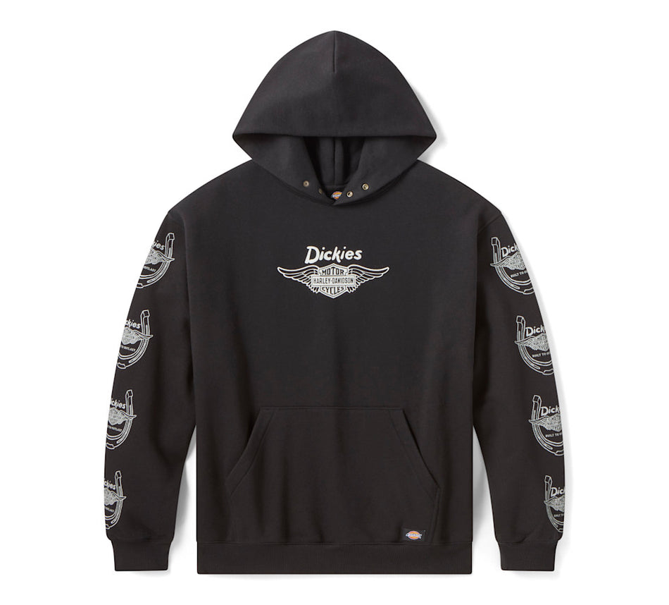 Dickies x H-D Winged Horseshoe Oversized Pullover Hoodie - Black