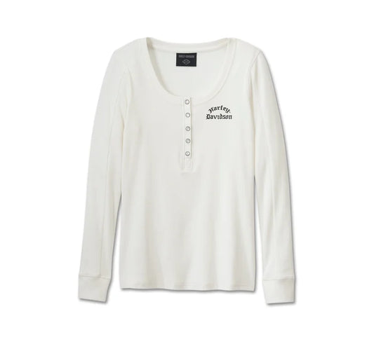 Women's Timeless Long Sleeve Henley - Cloud Dancer