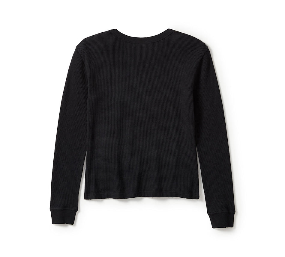 Women's Neon Eagle Distressed Waffle Knit Long Sleeve (only in small)