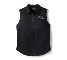 Women's Essential Bling Button Front Tank - Harley Black