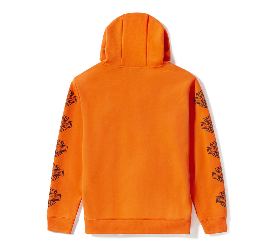 Men's Essential Bar & Shield Pullover Hoodie (orange)