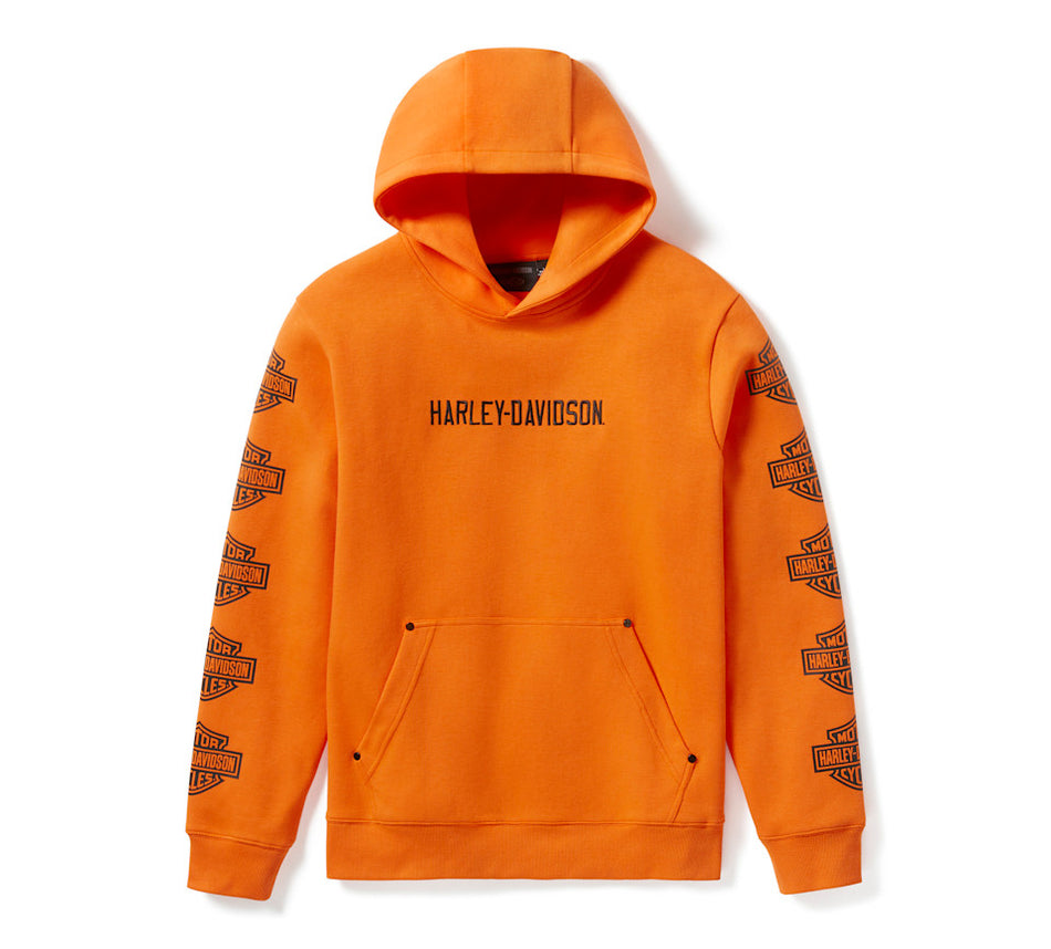 Men's Essential Bar & Shield Pullover Hoodie (orange)
