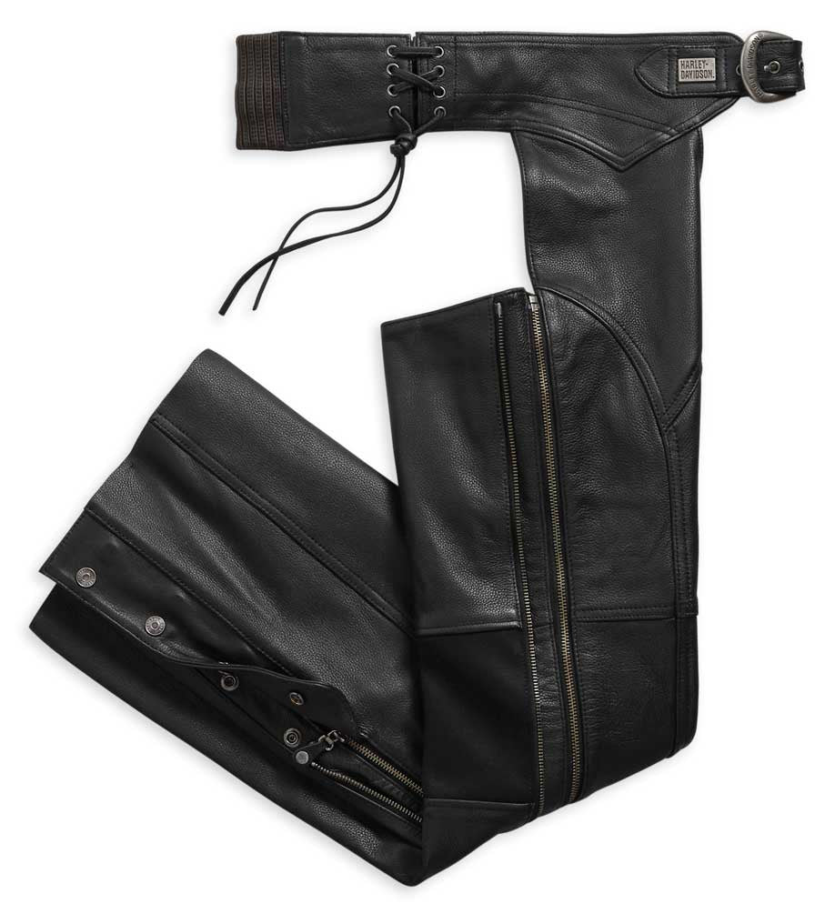 Harley-Davidson® Women's Deluxe II Midweight Leather Chaps, Black 98046-19VW