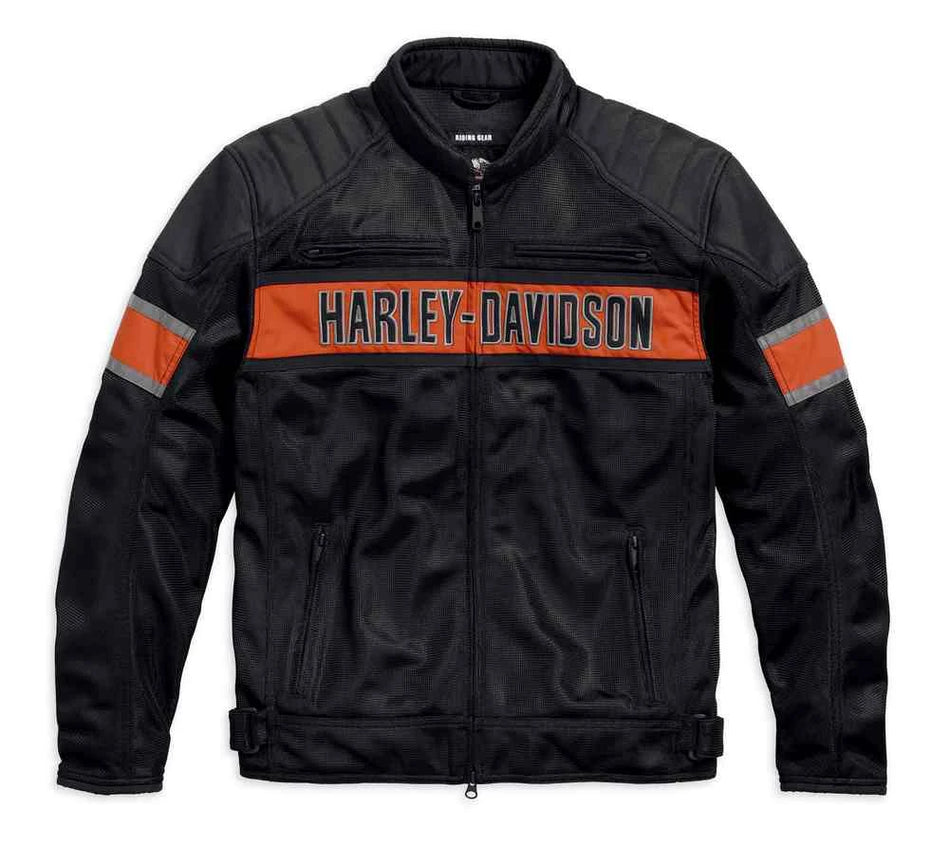 Harley-Davidson® Men's Trenton Colorblocked Mesh Riding Jacket (Size Large Tall)